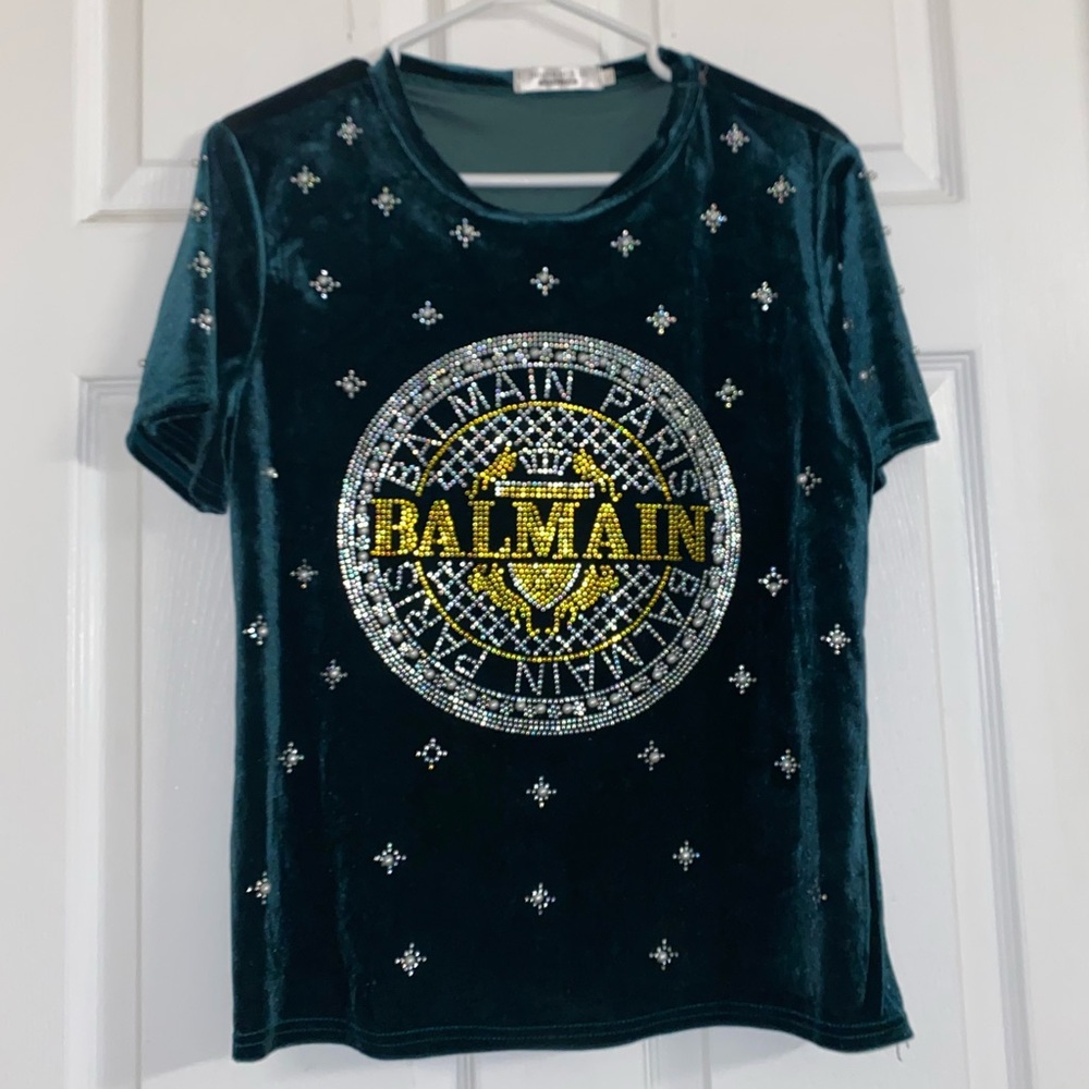 Dark Green Balmain Velvet PJ Set